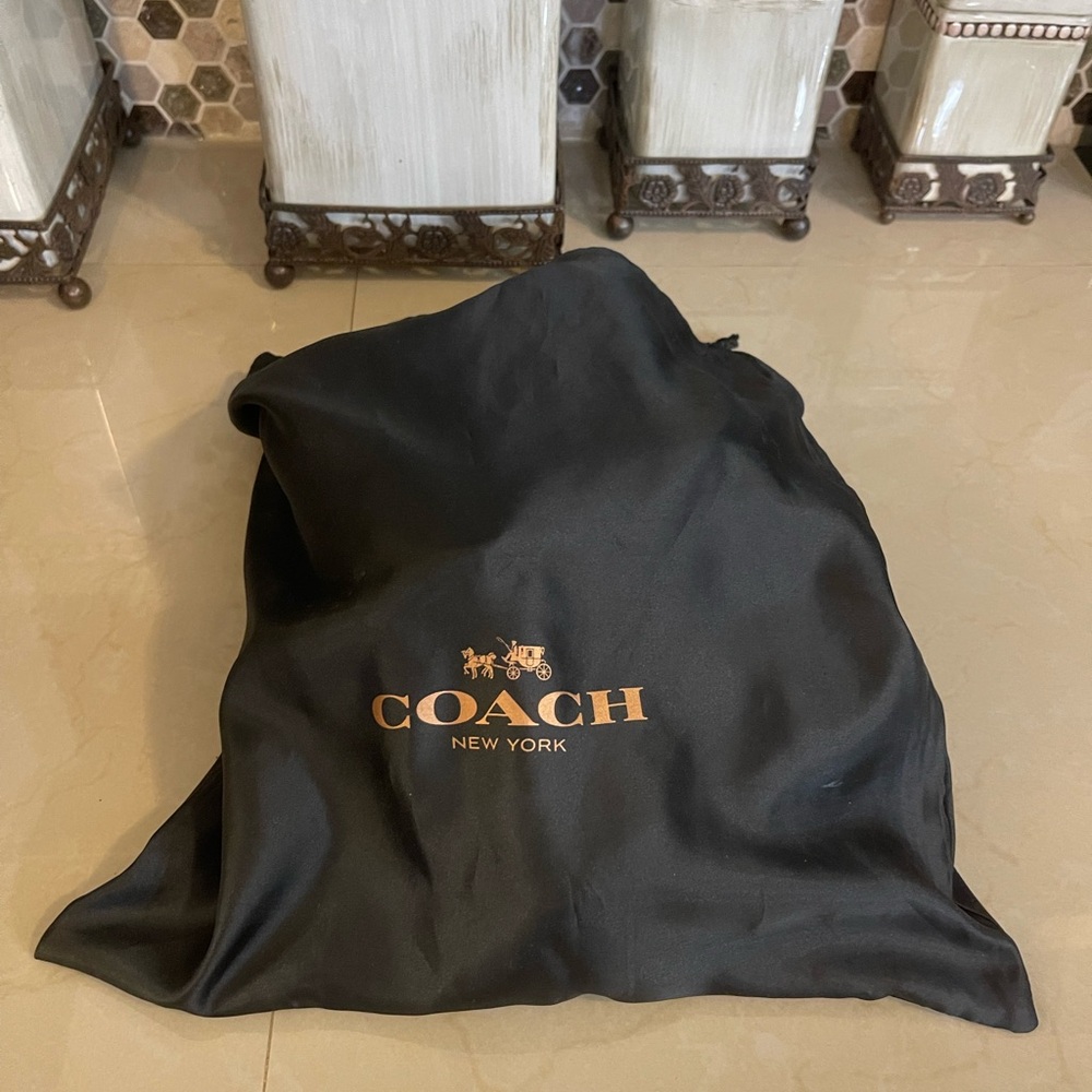 Coach Navy Velvet and Chestnut Leather Shearling Clog Mules with Crystal Buckle - Picture 11 of 11